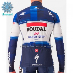 Maglia 2023 Soudal Quick-Step Manica Lunga Winter Invernale Blu Bianco